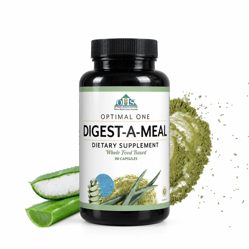Optimal 1 Digest-A-Meal bottle with aloe and plant ingredients